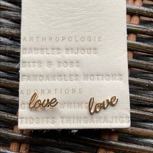 Anthropologie “Love” earring posts